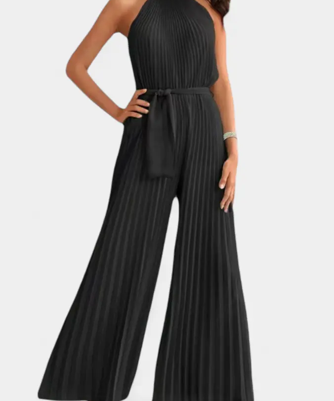 Patrizia Mono Palazzo Plisado con Cuello Halter Alba Madrid