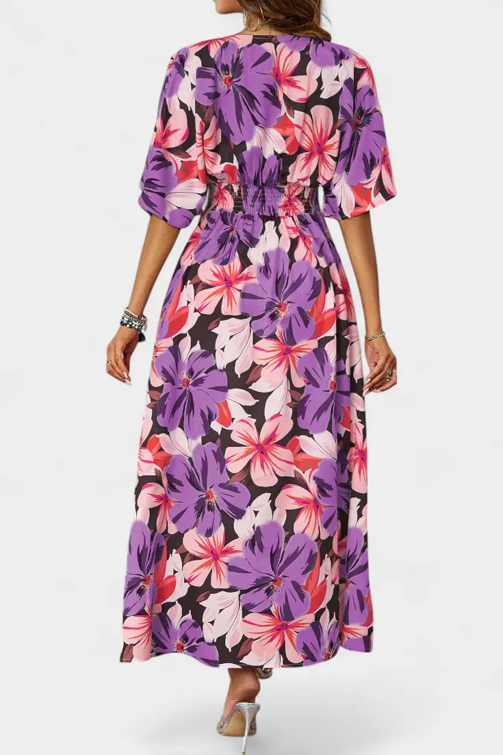Elena - Vestido Largo Floral con Escote Cruzado Alba Madrid