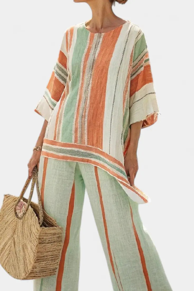 Dalila - Conjunto De Lino con Rayas Alba Madrid
