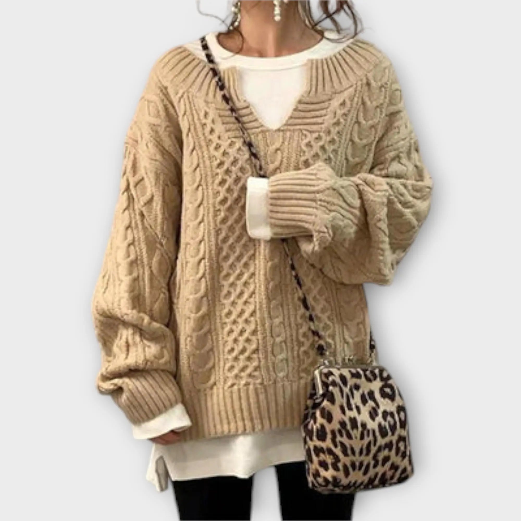 Suéter Oversize con Motivo de Trenza Alba Madrid