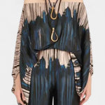 Sybella Conjunto de Dos Piezas con Hombros Descubiertos y Pantalones Amplios Estampados Alba Madrid