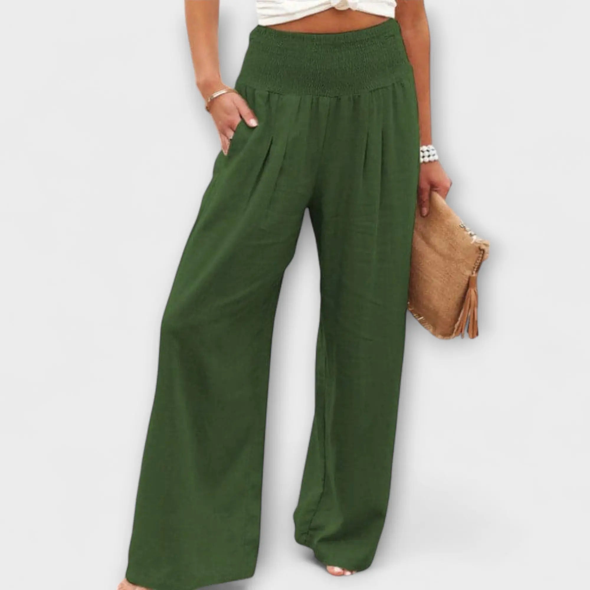 Thearya - Pantalones Casual de Lino Sueltos Alba Madrid