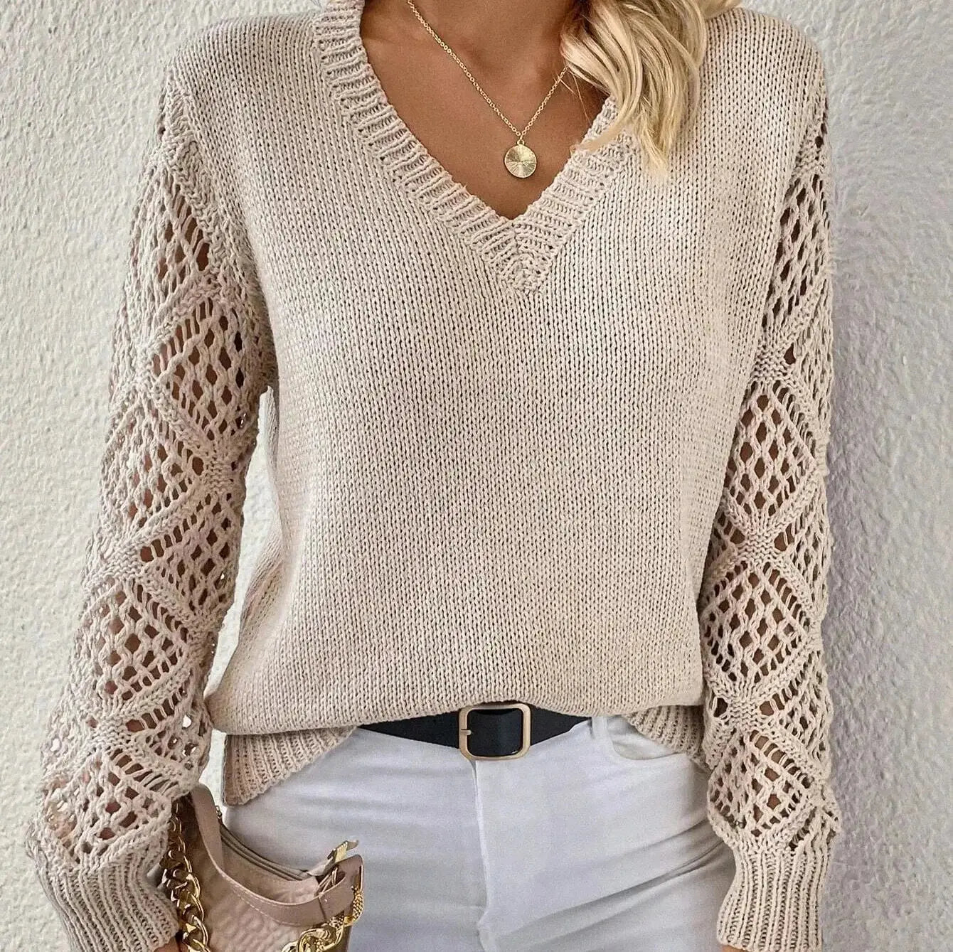 Martha - Suéter V-Cuello Couture Alba Madrid