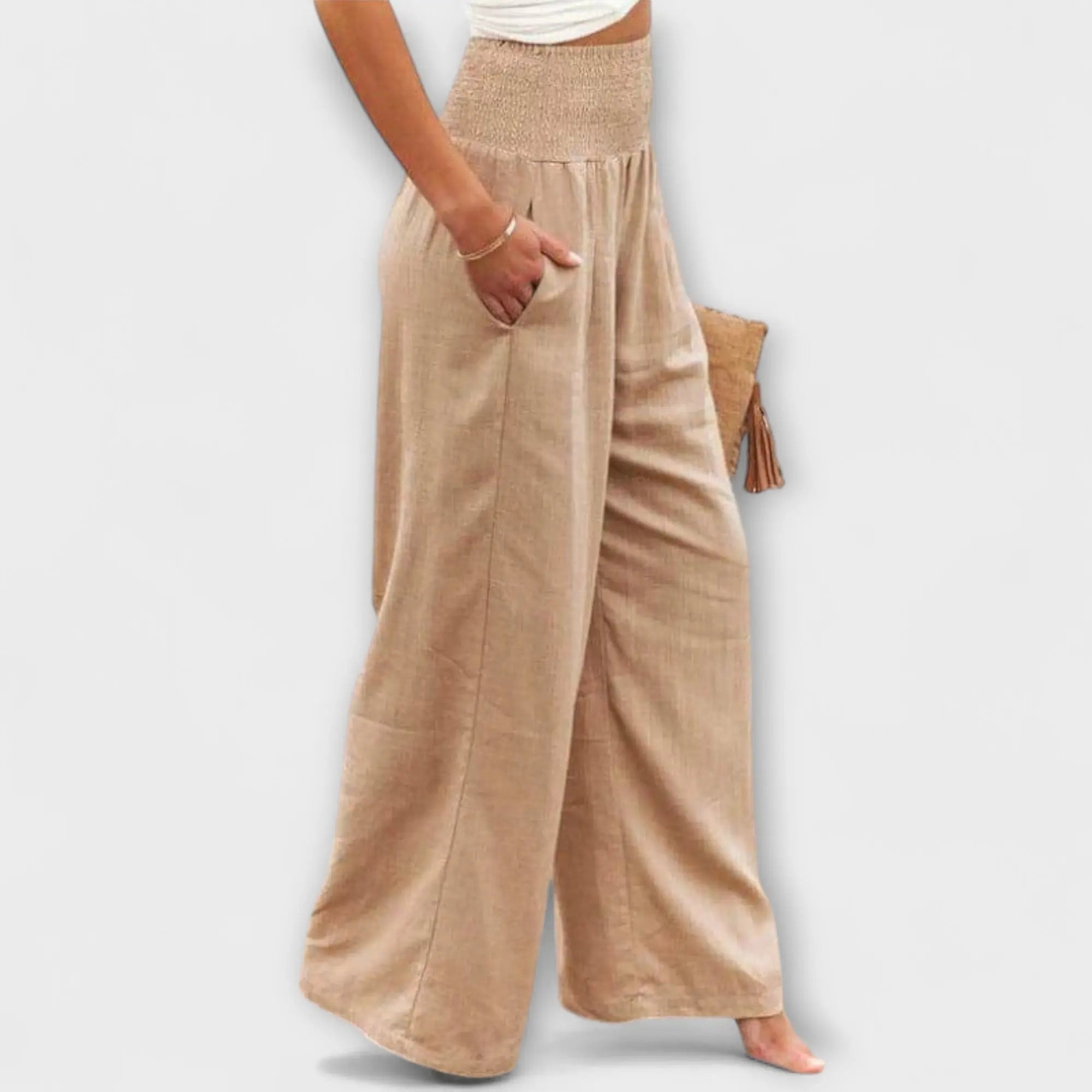 Thearya - Pantalones Casual de Lino Sueltos Alba Madrid