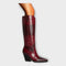 Botas con estampado de cocodrilo y elegante tacón Alba Madrid