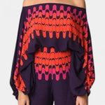 Sybella Conjunto de Dos Piezas con Hombros Descubiertos y Pantalones Amplios Estampados Alba Madrid
