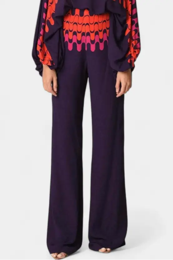 Sybella Conjunto de Dos Piezas con Hombros Descubiertos y Pantalones Amplios Estampados Alba Madrid