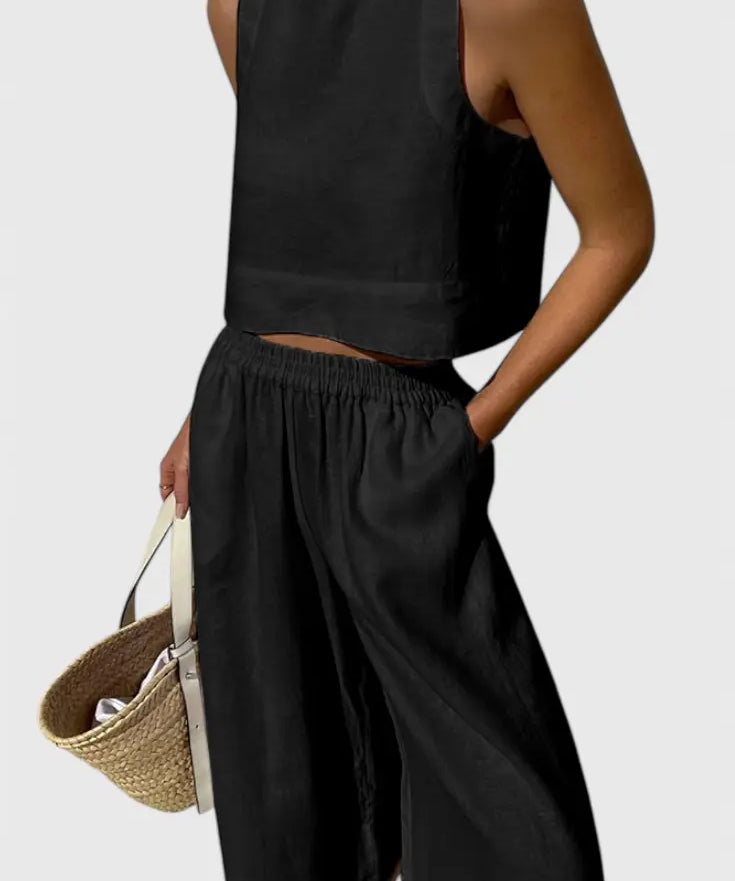Avelina Conjunto Minimalista en Algodón y Lino Ligero Alba Madrid