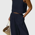 Avelina Conjunto Minimalista en Algodón y Lino Ligero Alba Madrid