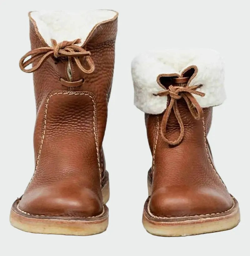 Botas de cuero impermeables con forro de lana Alba Madrid