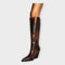 Botas con estampado de cocodrilo y elegante tacón Alba Madrid