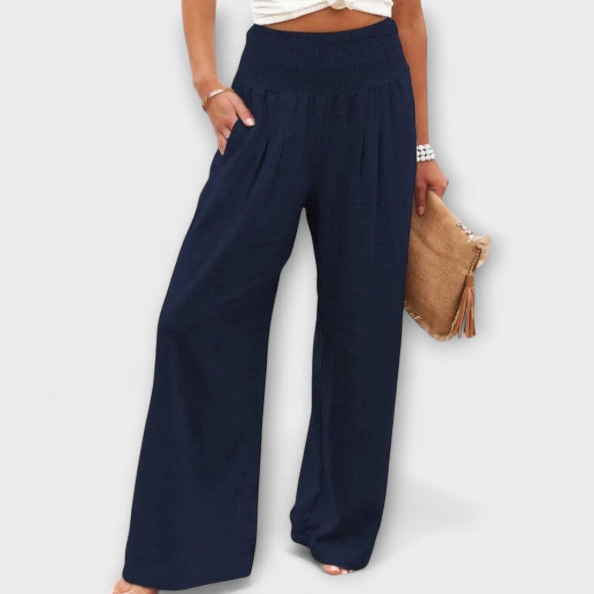 Thearya - Pantalones Casual de Lino Sueltos Alba Madrid