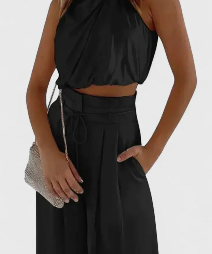 Helira Conjunto Dos Piezas con Top Fluido y Pantalón Palazzo Alba Madrid