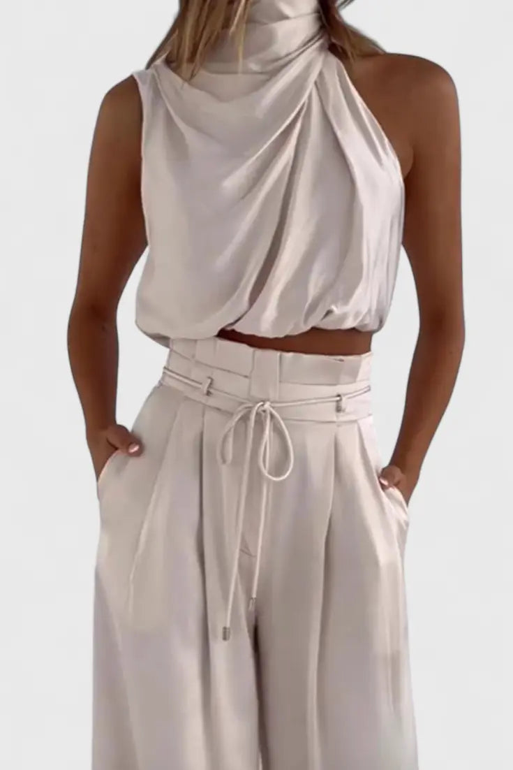 Helira Conjunto Dos Piezas con Top Fluido y Pantalón Palazzo Alba Madrid