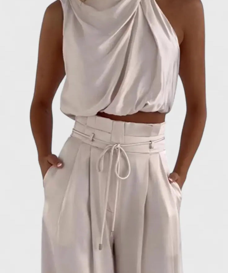 Helira Conjunto Dos Piezas con Top Fluido y Pantalón Palazzo Alba Madrid