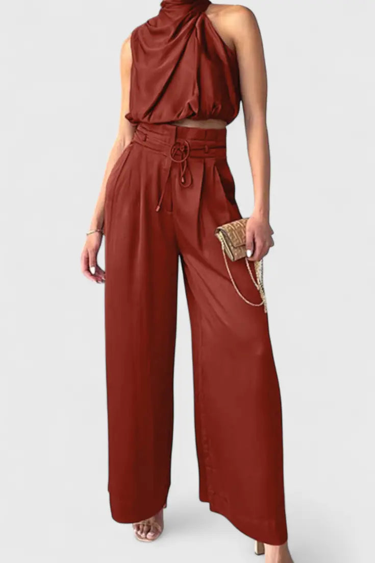Helira Conjunto Dos Piezas con Top Fluido y Pantalón Palazzo Alba Madrid
