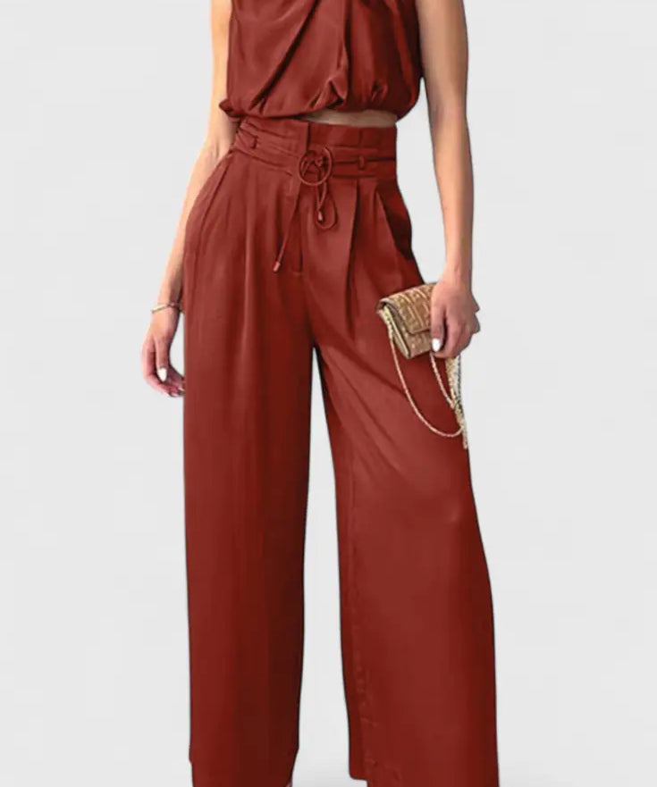 Helira Conjunto Dos Piezas con Top Fluido y Pantalón Palazzo Alba Madrid