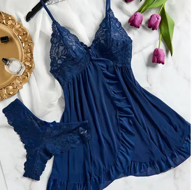 María - Sensual Babydoll de Encaje Blanco para Mujer Alba Madrid