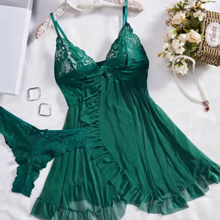 María - Sensual Babydoll de Encaje Blanco para Mujer Alba Madrid