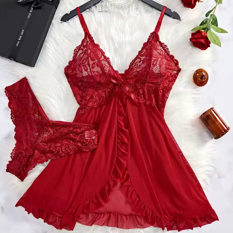 María - Sensual Babydoll de Encaje Blanco para Mujer Alba Madrid