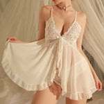 María - Sensual Babydoll de Encaje Blanco para Mujer Alba Madrid