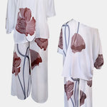Sybella | Conjunto Floral de Dos Piezas con Hombro Descubierto y Pantalón Recto Alba Madrid