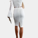 Minerva Conjunto Elegante de Top con Encaje y Falda de Cintura Alta Alba Madrid