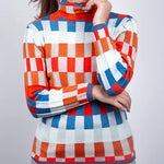 Erika - Suéter de Cuello Alto Patchwork Alba Madrid