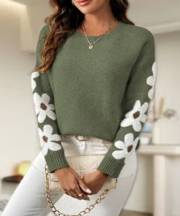 Silke - Suéter suave de punto con diseño floral Alba Madrid