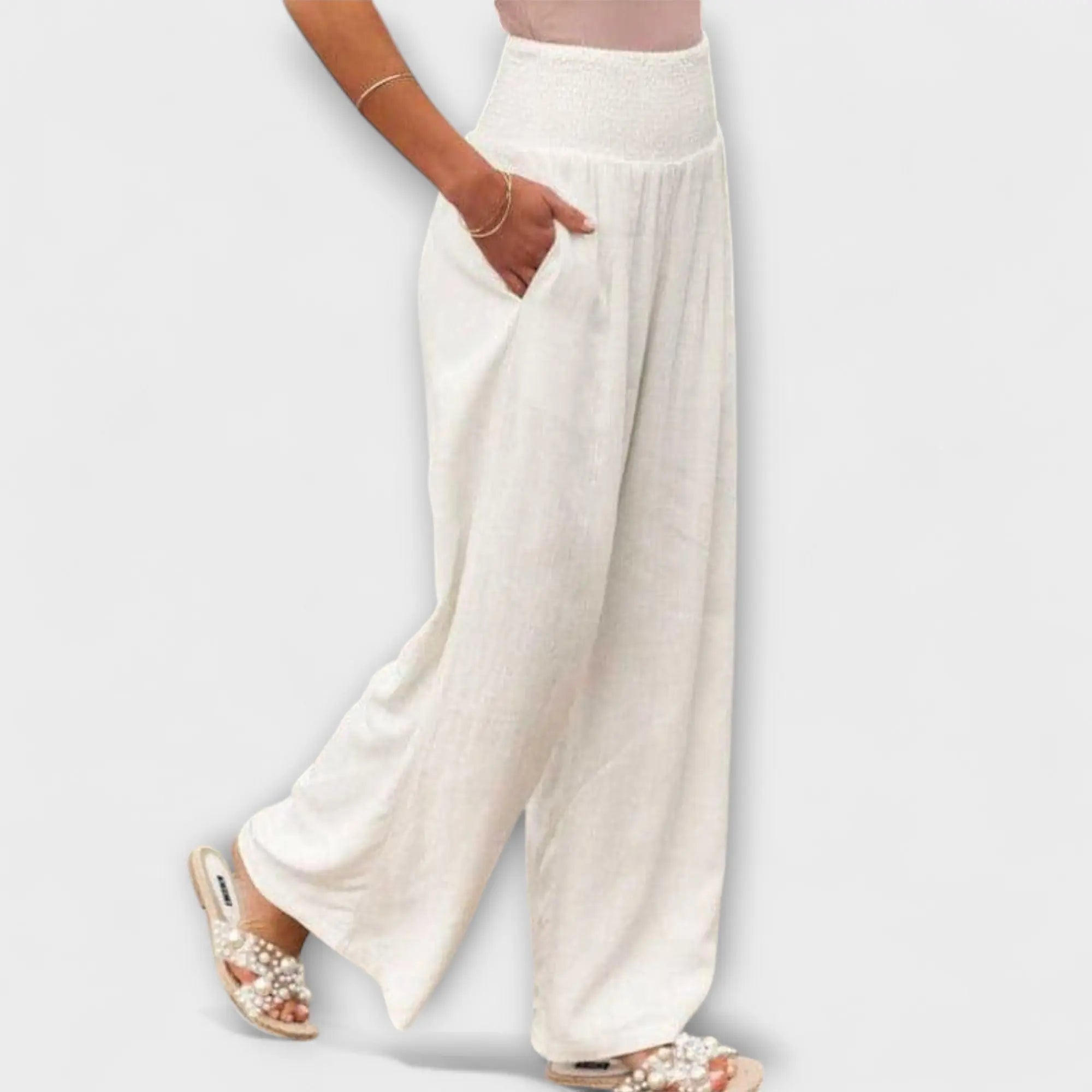 Thearya - Pantalones Casual de Lino Sueltos Alba Madrid