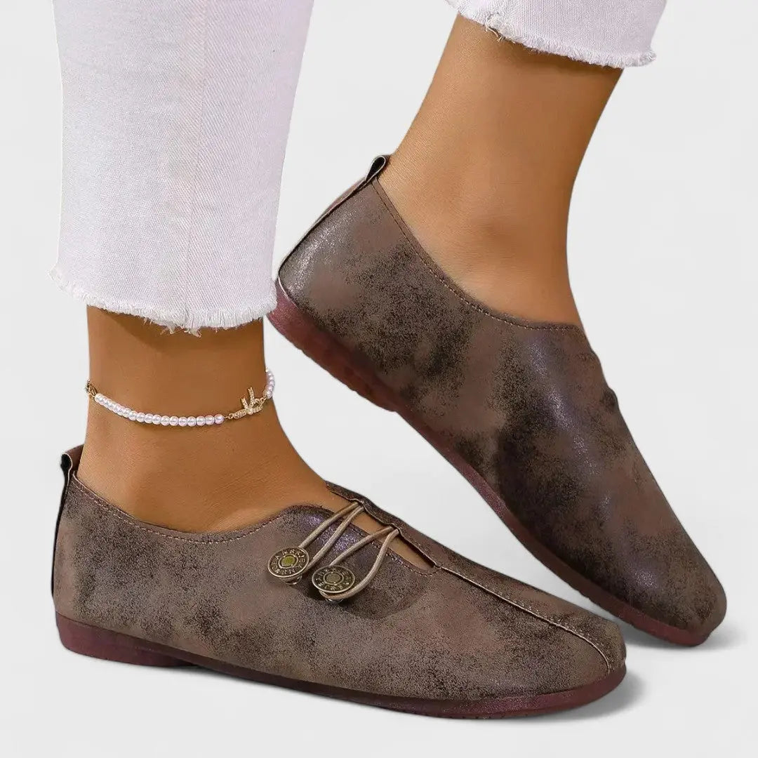 Lydia - Mocasines ortopédicos para mujer en suave piel ante Alba Madrid