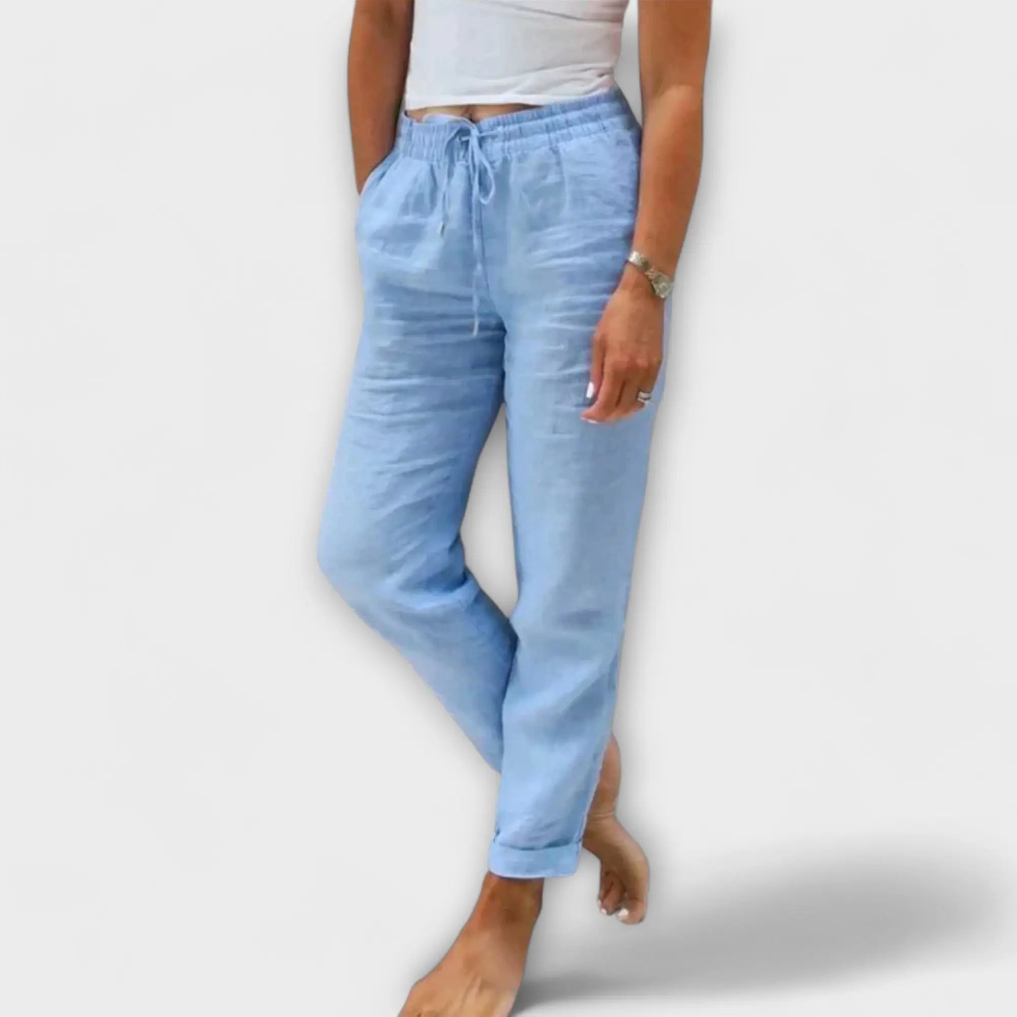 Stacy - Pantalones de lino livianos Alba Madrid