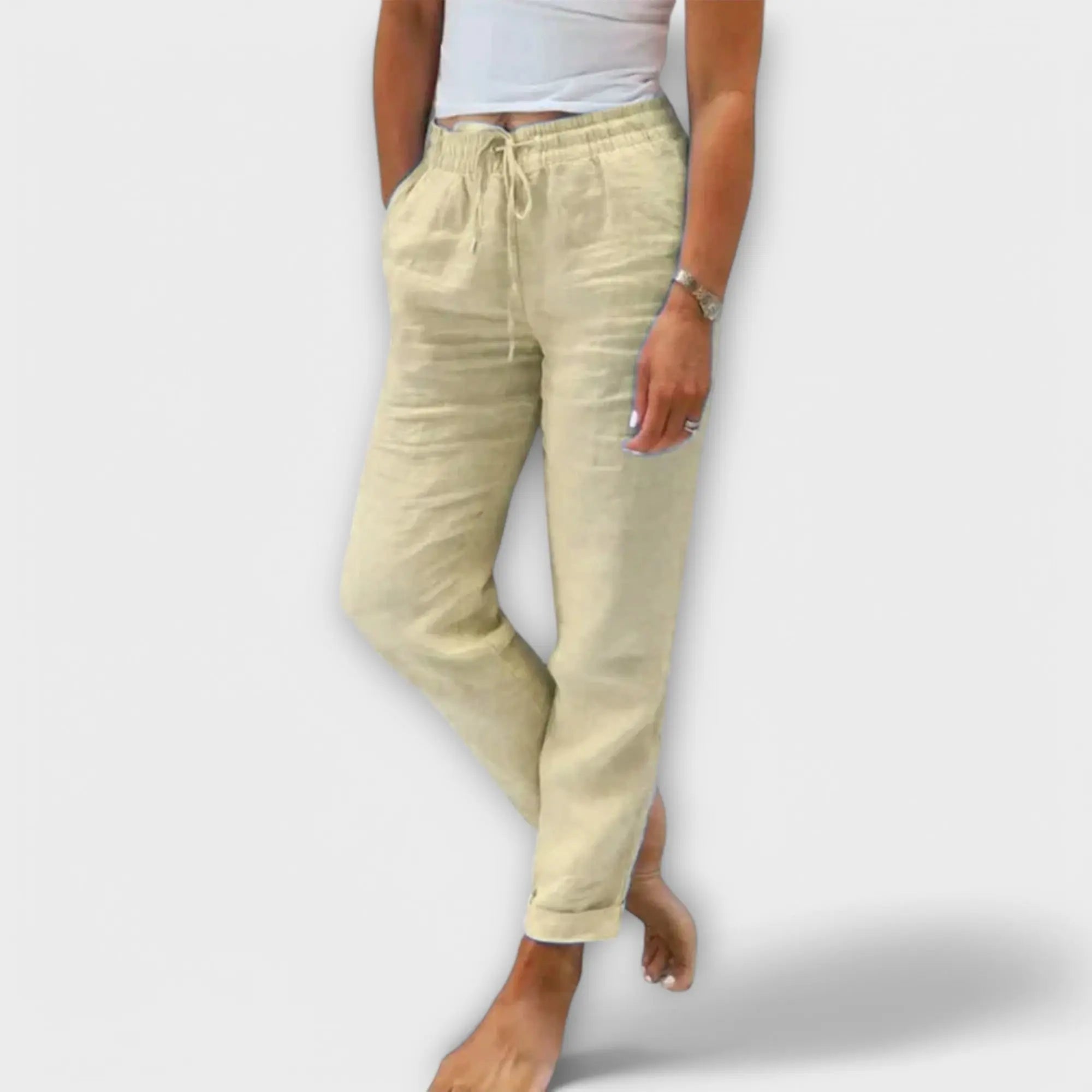 Stacy - Pantalones de lino livianos Alba Madrid