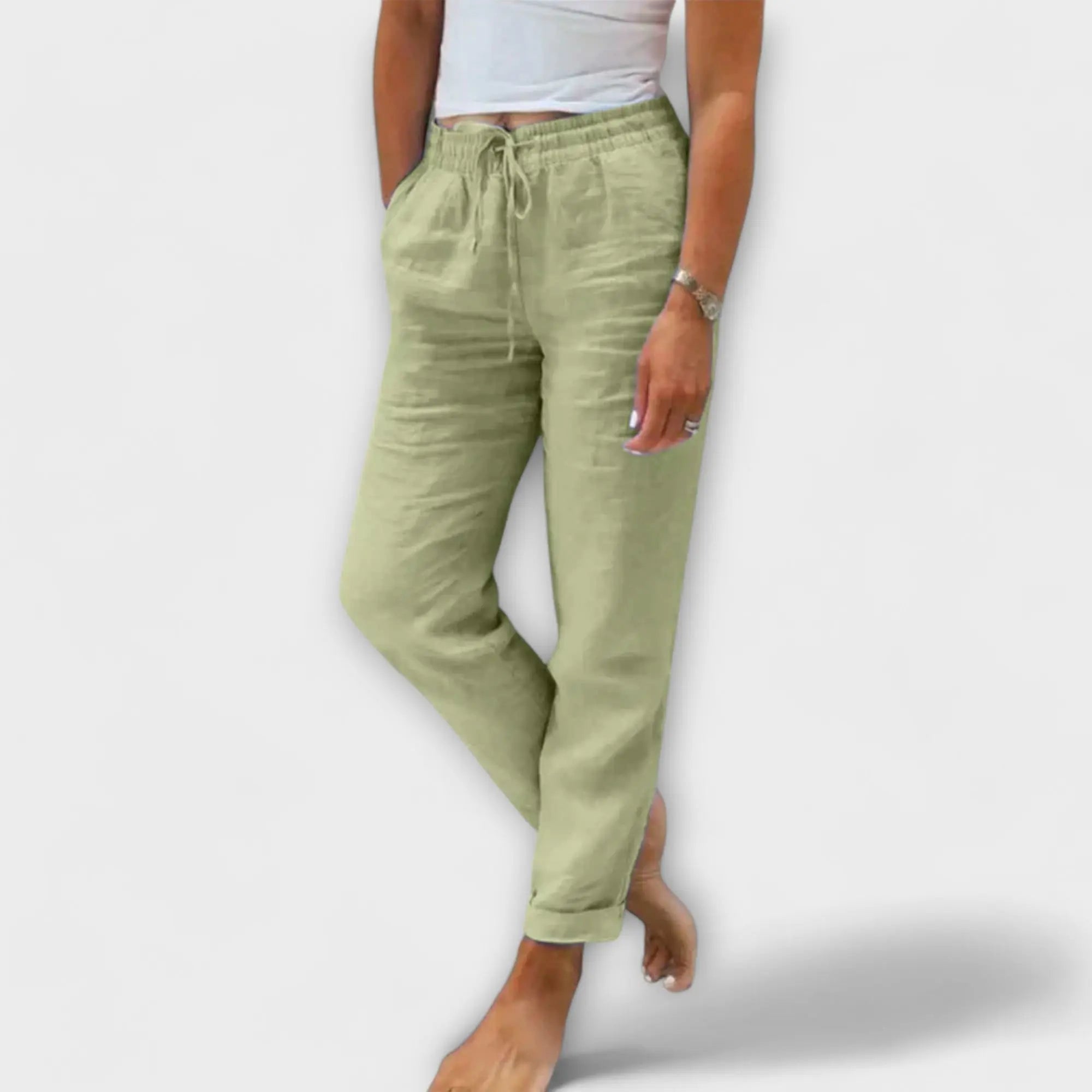 Stacy - Pantalones de lino livianos Alba Madrid