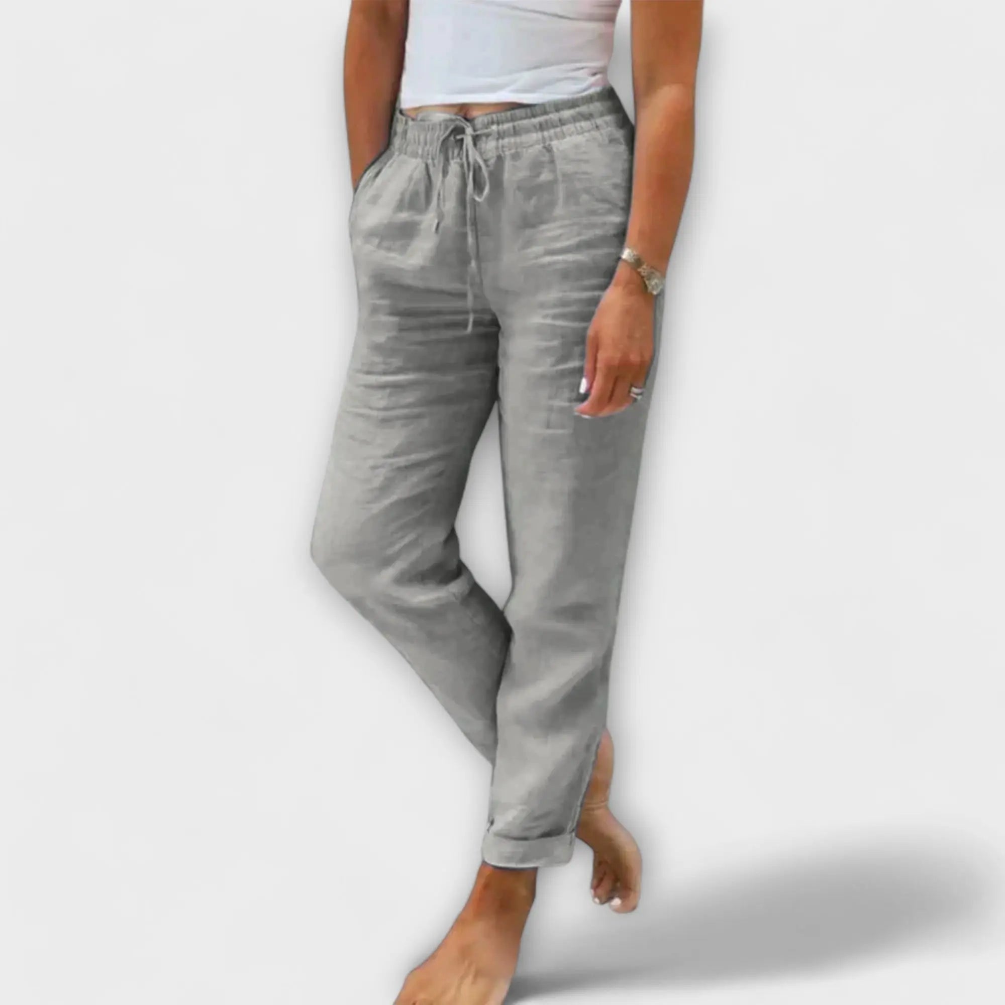 Stacy - Pantalones de lino livianos Alba Madrid