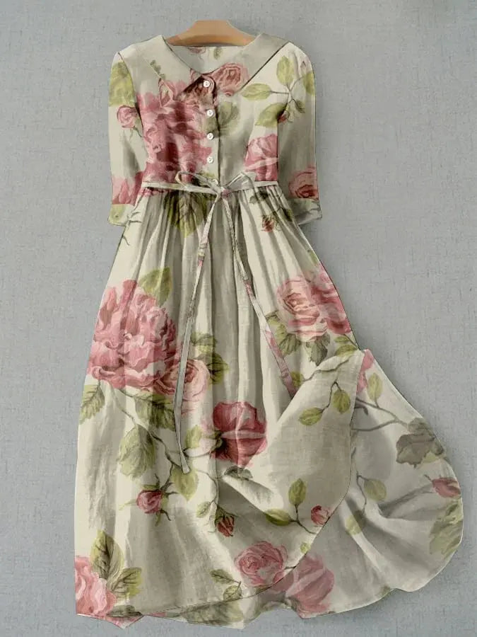 Lucía | Vestido Vintage con Cordones y Estampado Floral Alba Madrid