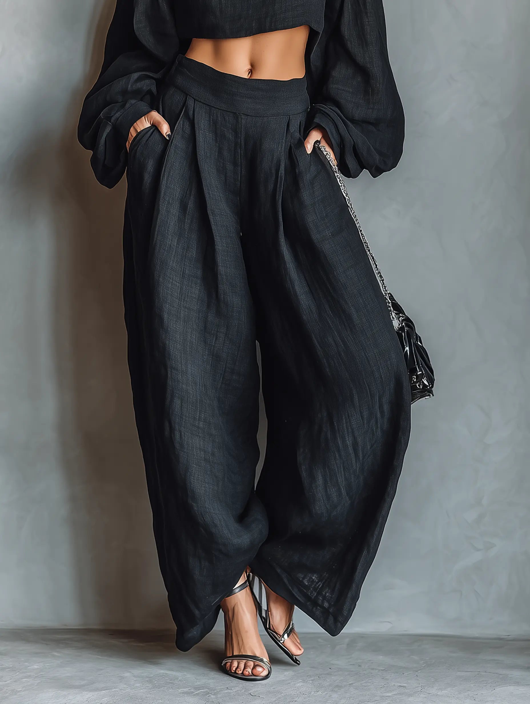 Carmen | Conjunto de hombros al descubierto con pantalón ancho Alba Madrid