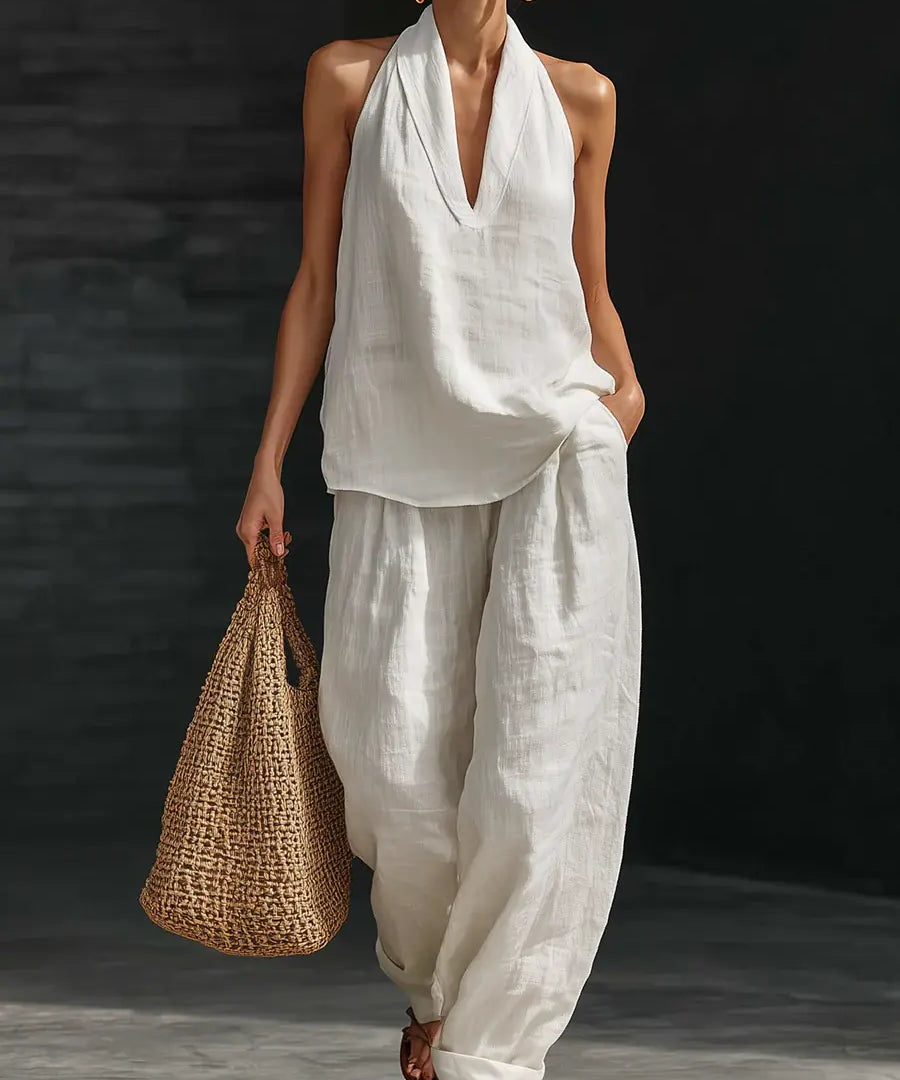 Carmen | Conjunto sin mangas con pantalón de pierna ancha Alba Madrid