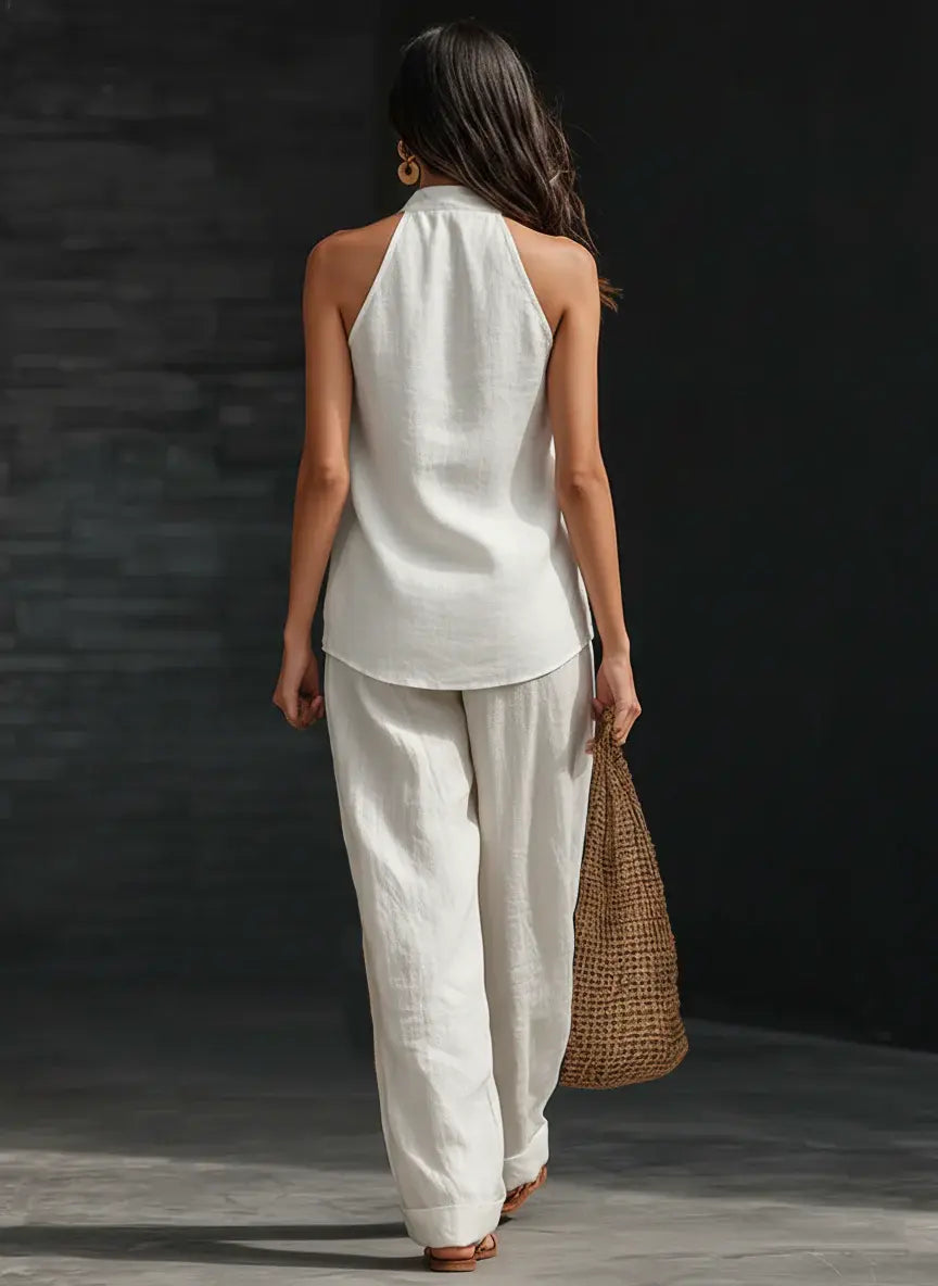 Carmen | Conjunto sin mangas con pantalón de pierna ancha Alba Madrid
