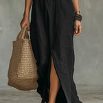 Carmen | Vestido maxi negro holgado con botones Alba Madrid