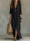 Carmen | Vestido maxi negro holgado con botones Alba Madrid