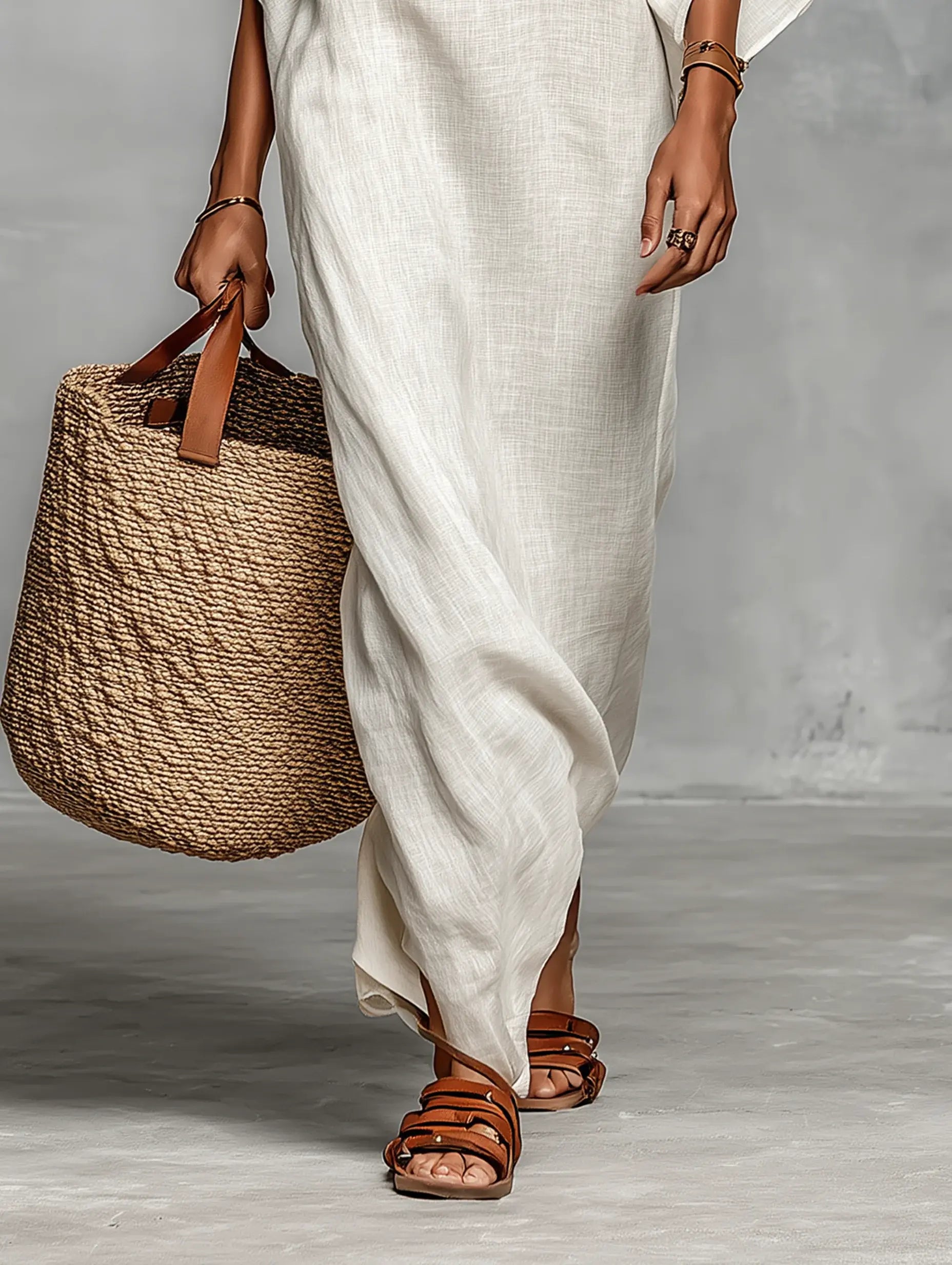 Carmen | Vestido maxi de hombros descubiertos con mangas murciélago Alba Madrid