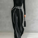 Emma | Conjunto elegante de dos piezas con cuello alto y pantalón ancho Alba Madrid