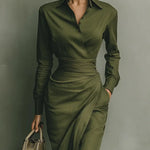 Carmen | Vestido maxi en verde militar Alba Madrid