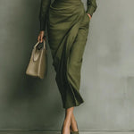 Carmen | Vestido maxi en verde militar Alba Madrid