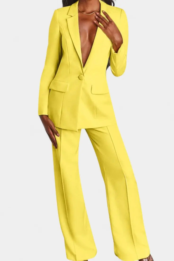 Marnie Conjunto de Blazer a Medida y Pantalones de Pierna Ancha Alba Madrid