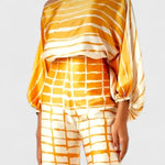 Sybella Conjunto de Dos Piezas con Hombros Descubiertos y Pantalones Amplios Estampados Alba Madrid