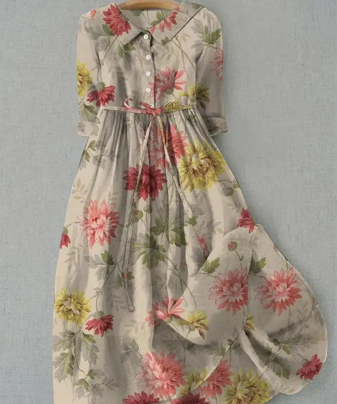Andrea | Vestido de Camisa con Cintura con Cordones para Mujeres Alba Madrid