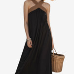 María - Vestido Chic con Espalda Descubierta y Cuello Cruzado Alba Madrid
