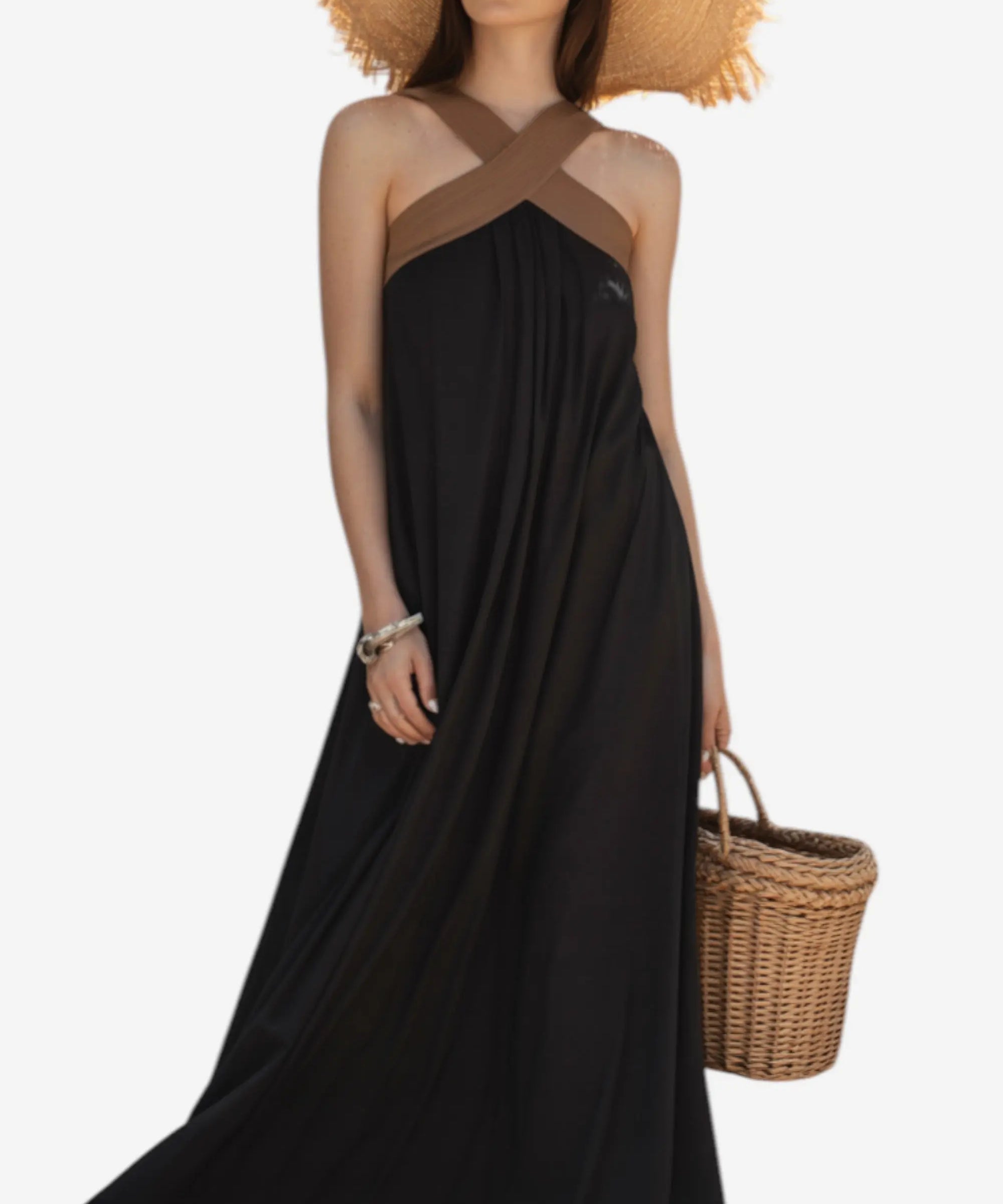 María - Vestido Chic con Espalda Descubierta y Cuello Cruzado Alba Madrid